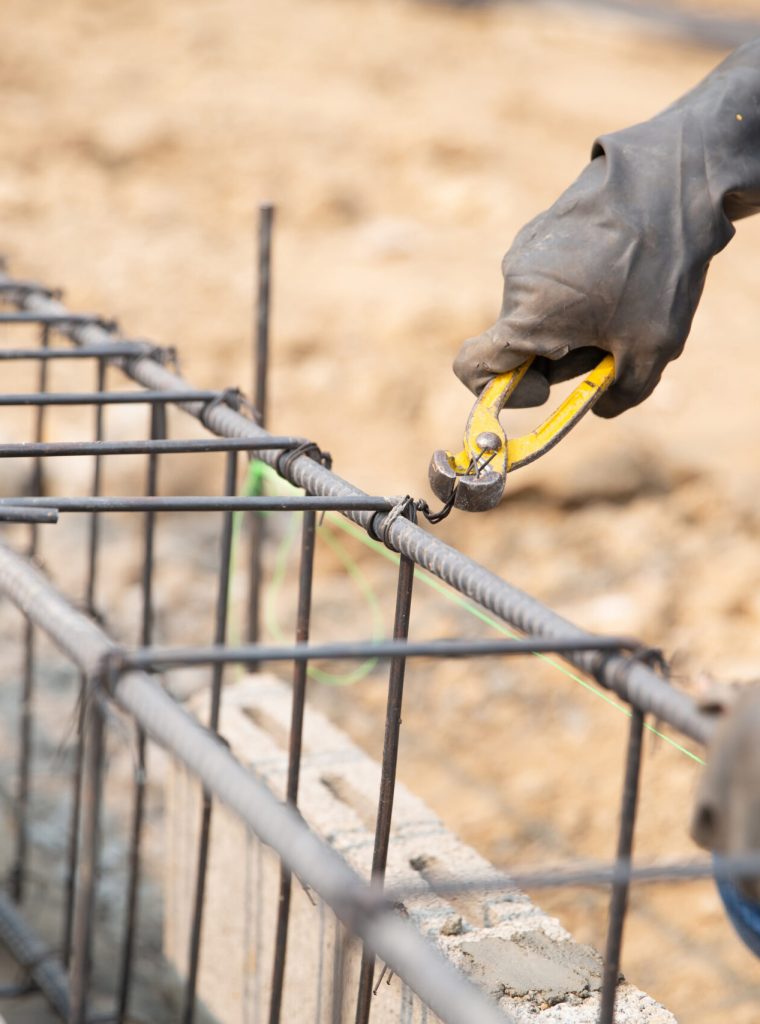 steel bar on site of construction